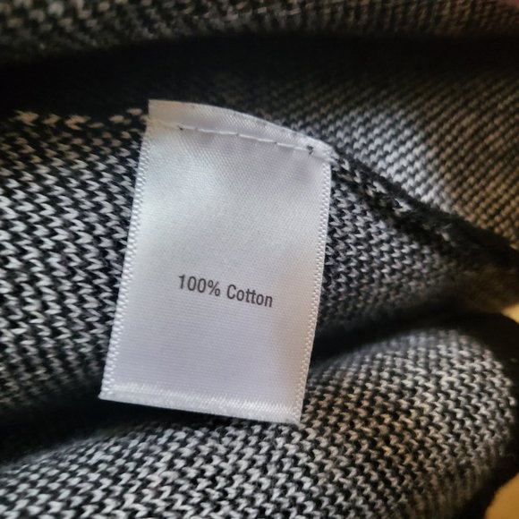 Sahalie Open Front Cotton Sweater Cardigan Black & White Aztec Print - Picture 10 of 11